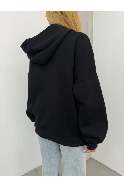 3  İplik Fermuarlı Hoodie