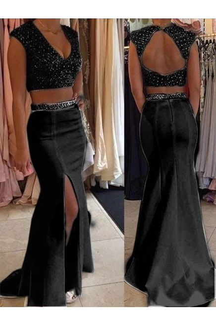 Dalgıç Kumaş Taşlı Büstiyer &  Etek Takım