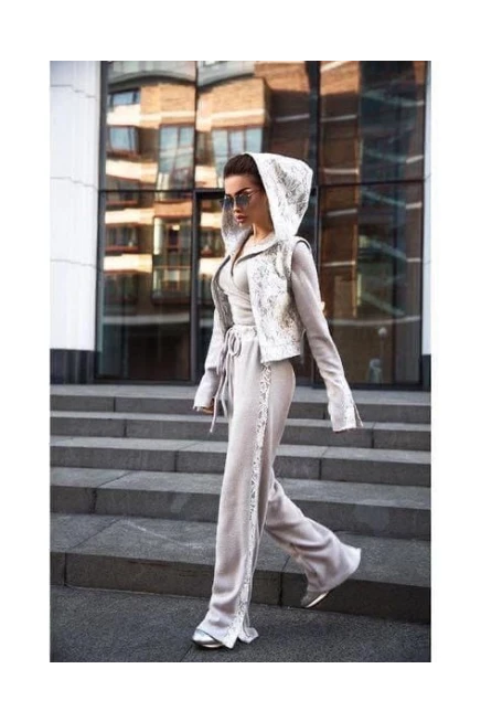 Dantelli Pantolon&Bluz&Yelek 3lü Takım