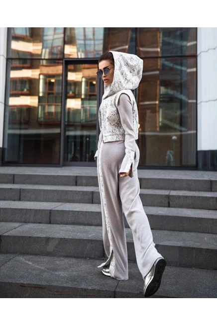 Dantelli Pantolon&Bluz&Yelek 3lü Takım