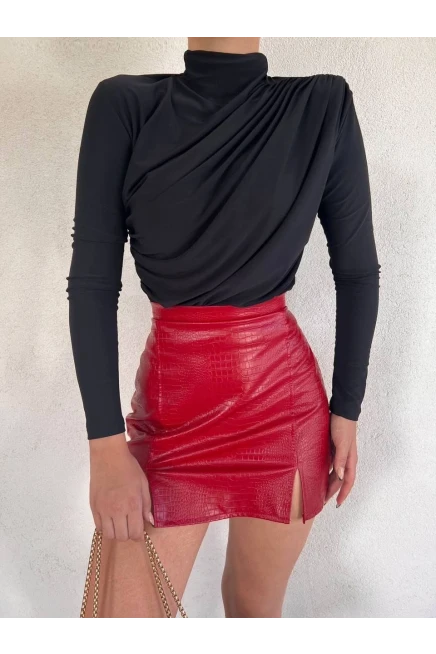 Dik Yaka Drapeli Sandy Bluz