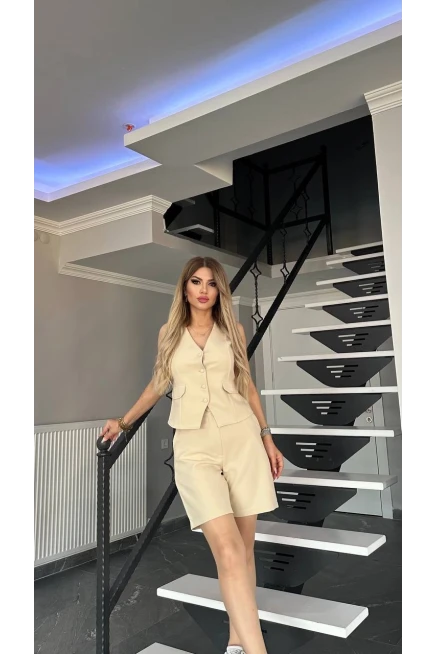 İthal Atlas Kuma Yelekli Şortlu Takım