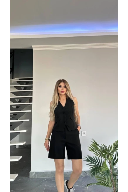 İthal Atlas Kuma Yelekli Şortlu Takım