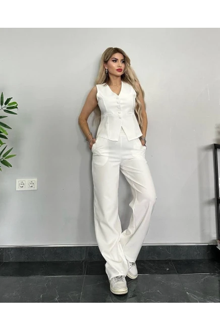 İthal Dabıl Kumaş Yelekli Takım
