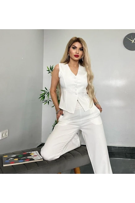 İthal Dabıl Kumaş Yelekli Takım