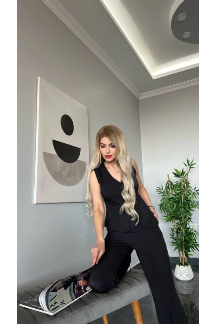 İthal Dabıl Kumaş Yelekli Takım