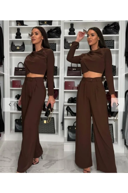 İthal Dokuma Krep Kumaş  Pantolonlu Takım