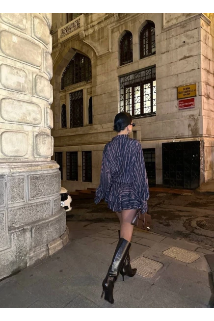 Jessica Kumaş Desenli Gömlek Elbise
