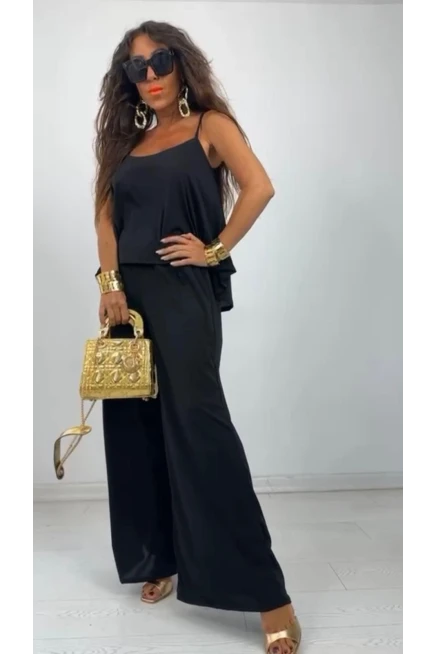 Sandy Kumaş Siyah  Askılı İkili Takım