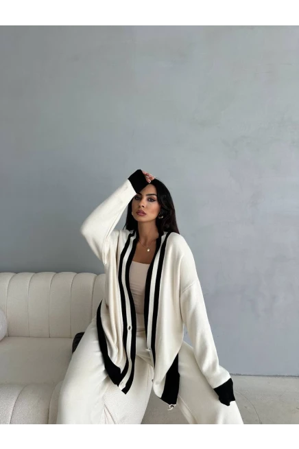 Şeritli Hırka&Pantolon Takım