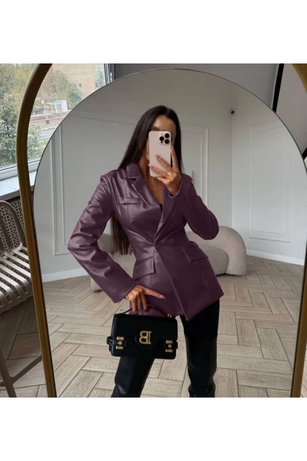 Z*r* Model Deri Düğmeli Ceket