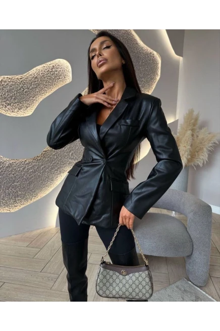 Z*r* Model Deri Düğmeli Ceket