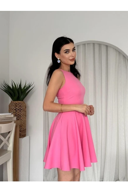 Cep Detaylı Elbise Pudra