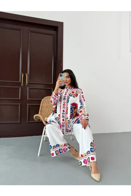 Jessica Kumaş Gömlek Pantalon Takım