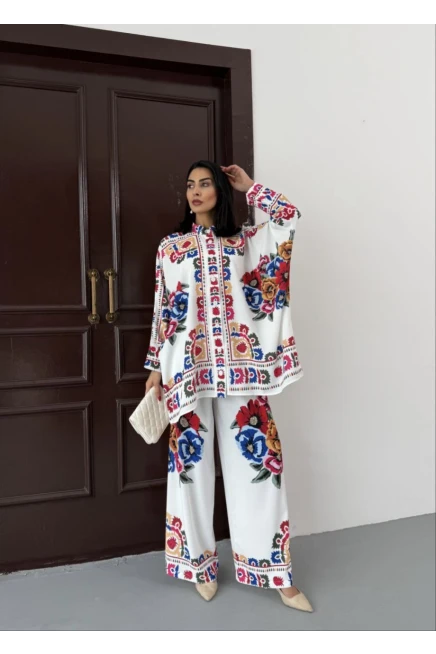 Jessica Kumaş Gömlek Pantalon Takım