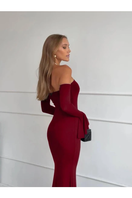 Modal Kumaş Straplez Maxi Boy Elbise