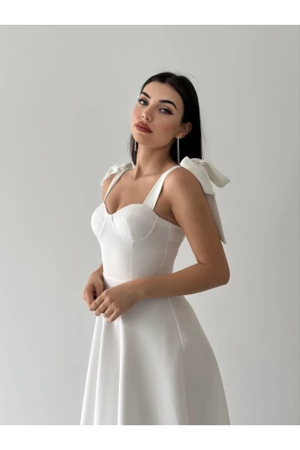 Omuz Bağlama Detay Maxi Elbise