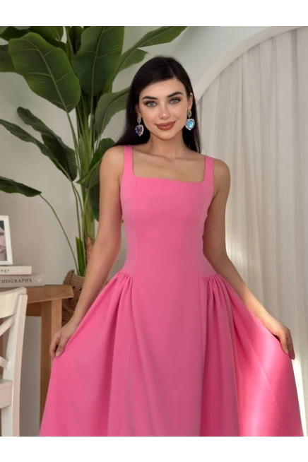 Piliseli Elbise Pembe