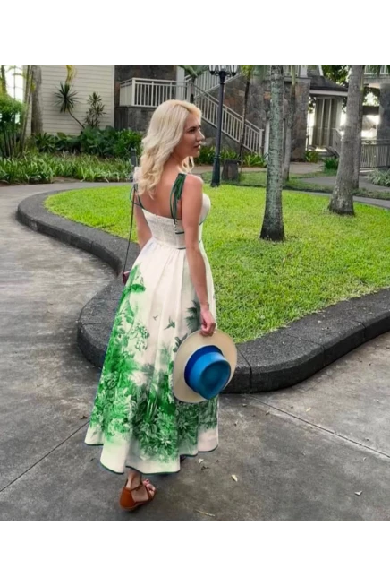 Zimmerman Desenli Keten Elbise