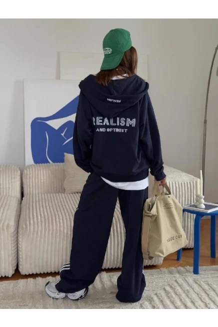 3 İplik Tasarım Oversize Fermuarlı Takım