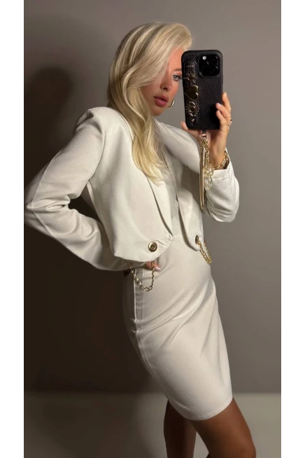 Ceketli Tasarım Elbise Takım