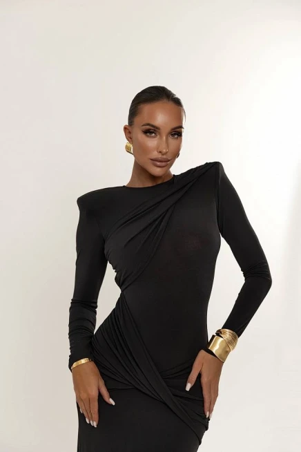 Full Likralı Modal Kumaş Sırt Dekolteli Maxi Elbise