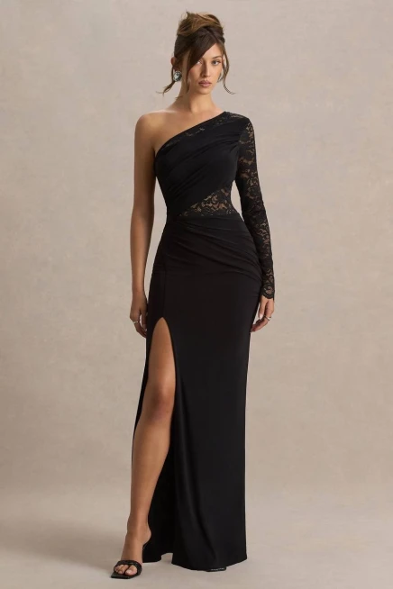 İthal Modal Kumaş Yırtmaçlı Maxi Boy Elbise