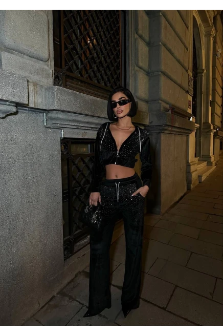 Kadife Taş Dizayn Eşofman Takım