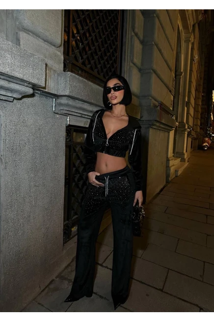 Kadife Taş Dizayn Eşofman Takım