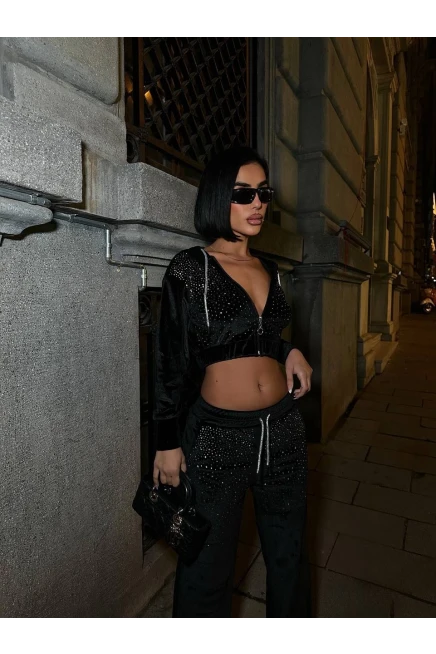 Kadife Taş Dizayn Eşofman Takım