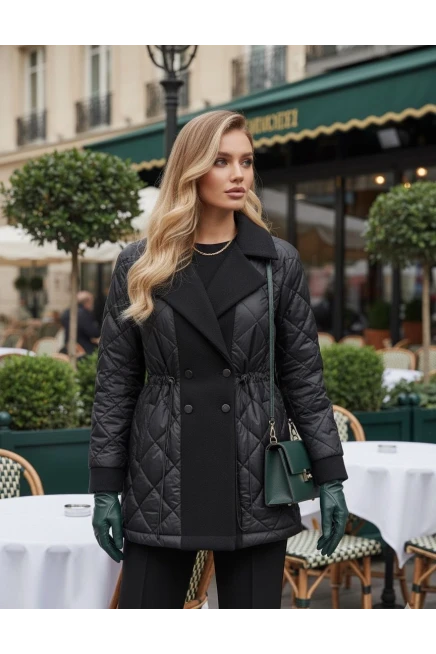 Kapitone Kaşe Detaylı Mont