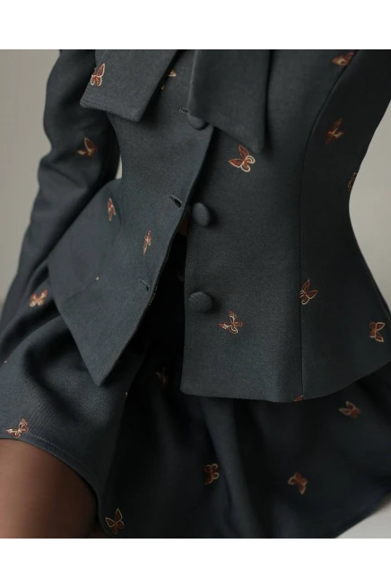 Kelebek Desenli Etekli Alt Üst Takım