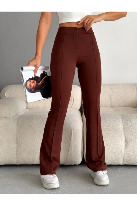 Likralı Çimalı Pantalon