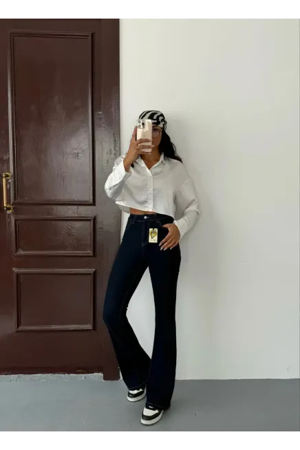 Likralı İspanyol Flare Jeans