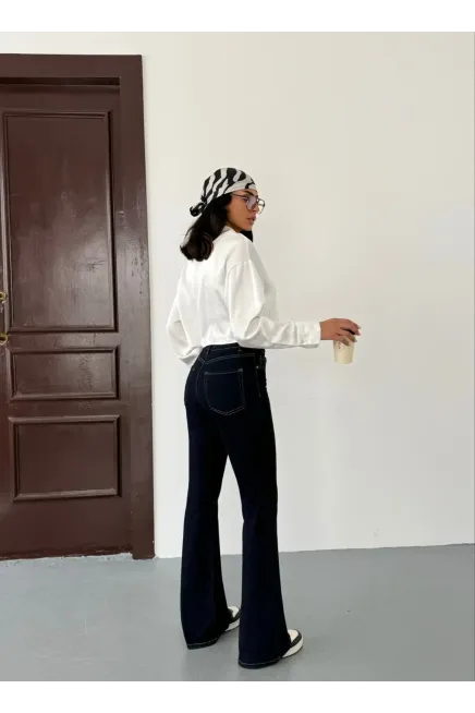 Likralı İspanyol Flare Jeans