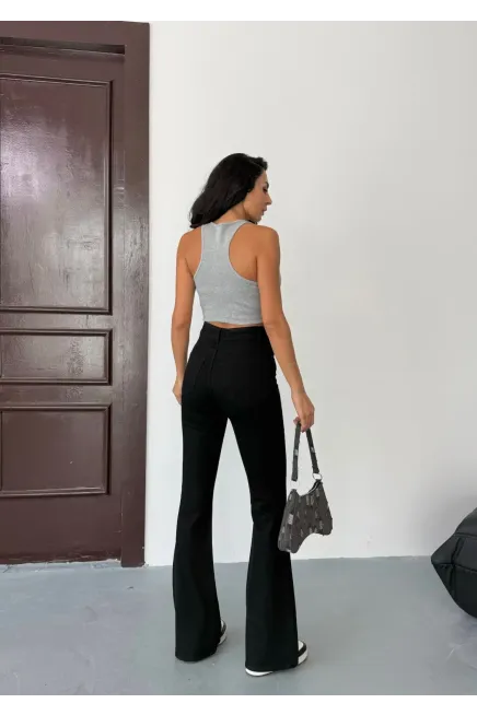 Likralı İspanyol Paça Flare Jeans