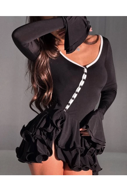 Likralı Modal Kumaş Şortlu Mini Elbise Siyah