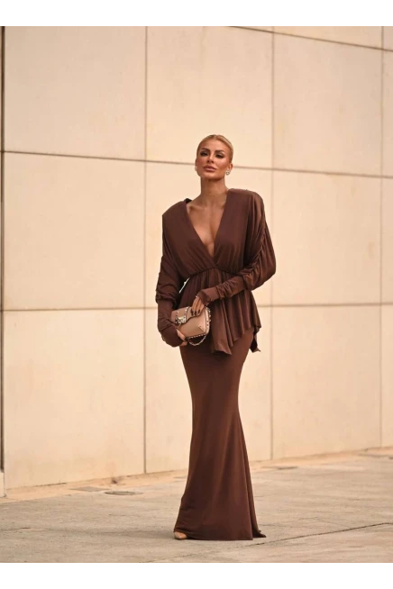 Sandy Kumaş Vatkalı Takım Kahve