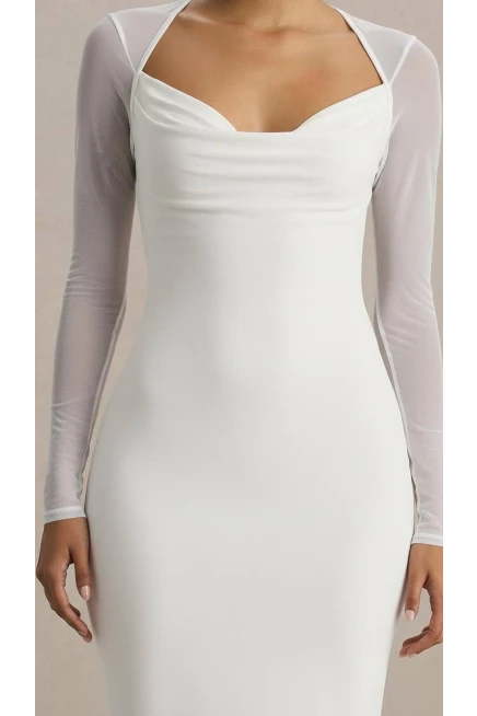 Sırt Dantel Detaylı Maxi Boy Elbise