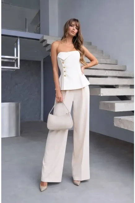 Straplez Bluz ve Pantalon  Alt Üst Takım