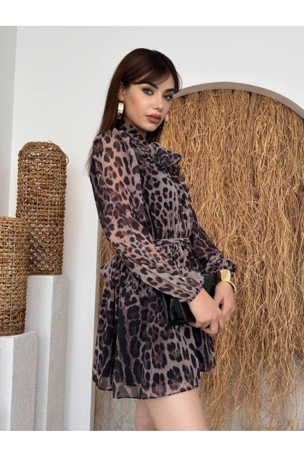 Tepa Fiyonk Detay Elbise