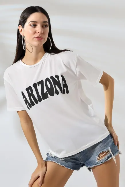 Arizona Baskılı Oversize T-Shirt-cln1011-bysyh