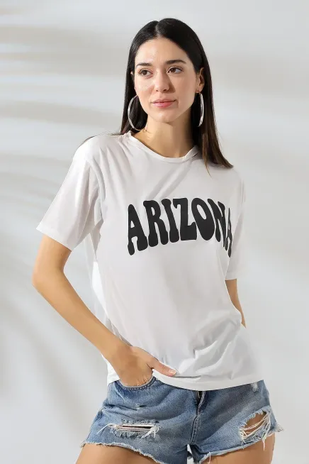 Arizona Baskılı Oversize T-Shirt-cln1011-bysyh