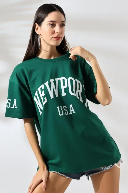 Baskılı Oversize T-shirt-cln1007-ysl - 4