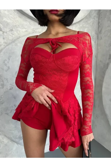 Bolero Detay İçi Şortlu Mini Elbise - 2
