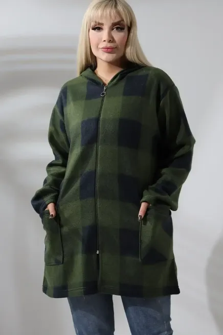 Büyük Beden Polar Sweatshirt-bykbdn-1002Haki