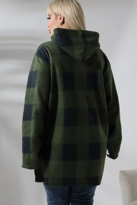 Büyük Beden Polar Sweatshirt-bykbdn-1002Haki
