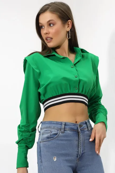 Crop Detaylı Poplin Gömlek-urtgmlk5-ysl