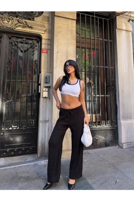 Gofre Bol Paça Pantalon Siyah-gfr1001-syh