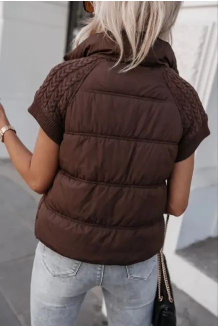 İthal Triko Detaylı Dolum Yelek